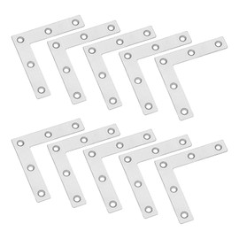 Flat L Shaped Corner 5packs Stainless Steel Right Angle Corner Brace Repair Plate Heavy Duty Furniture Fastener Joint Corner Connector Compatible for Screen Window Bed Table