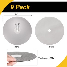 WorkBless 6-Inch Diamond Grinding Disc for Polishing, Sanding, Lapidary - 9 Grit (120 to 3000) - Flat Lap Disc for Glass, Stone, Metal, and Ceramic