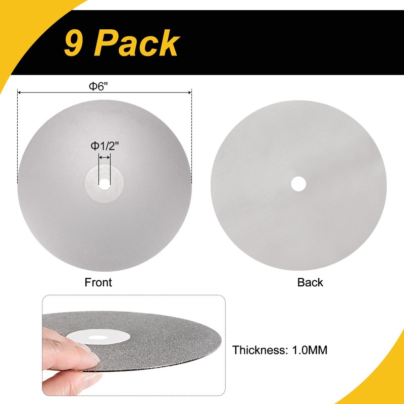 WorkBless 6-Inch Diamond Grinding Disc for Polishing, Sanding, Lapidary -