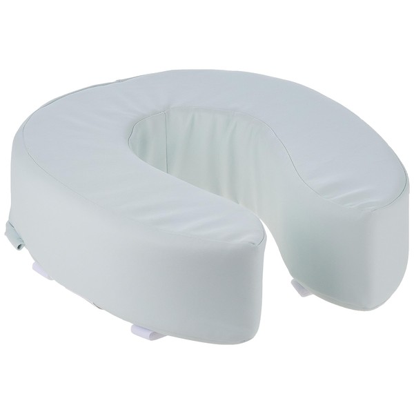 Essential Medical Supply Foam Padded Toilet Seat Cushion Riser with Hook and Look Attachment for Toilet Seat and Washable Vinyl Cover, 4"