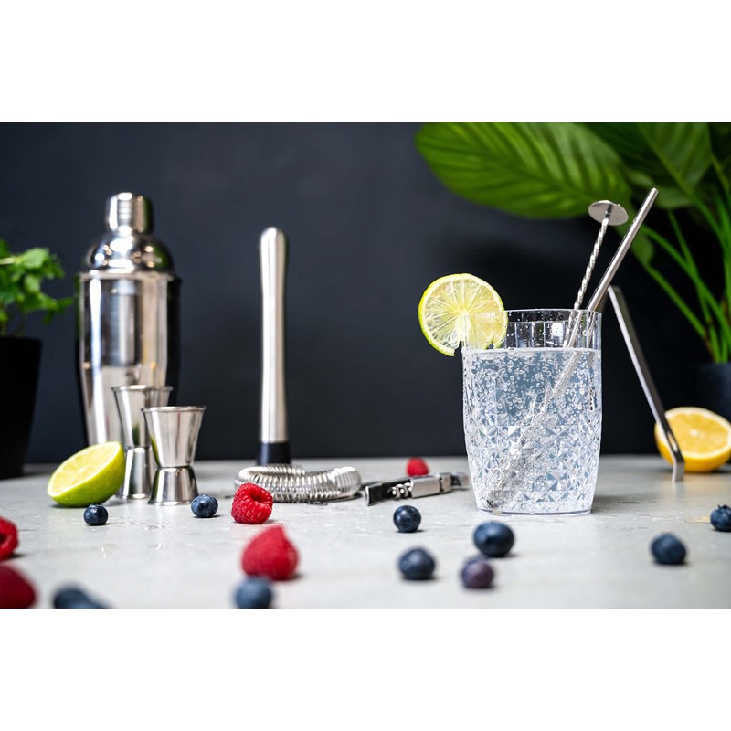 alpina Cocktail Set Complete – 14 Pieces – Cocktail Shaker/Stamper/Jigger/Etc