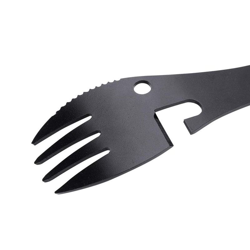 5 En 1 Cuchara MultifuncióN PortáTil, Cuchara Tenedor Abrebotellas Cortador