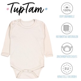 TupTam Boys Baby Bodysuit Long Sleeve Plain Colours Pack of 5, Beige, light beige, petrol green, denim blue, dark blue