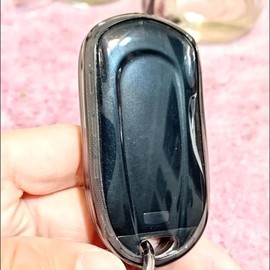 Holy Feather fit for Transparent B-uick TPU Key Fob Cover Key Shell for B-uick Enclave/Lacrosse/Verano/Encore/Regal/Envision/Cascada/GL8 Smart key - Comprehensive Protection for Your Key(Smoke Color)