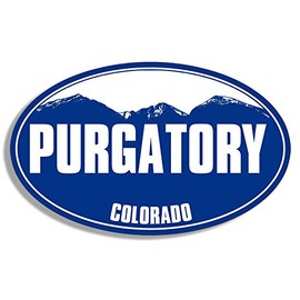 Blue Mountain Oval Purgatory Colorado Sticker (co rv ski Resort)