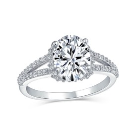 Classic Traditional 3CT AAA CZ Brilliant Cut Solitaire Oval Engagement Ring For Women With Split Shank Thin Band .925 Sterling Silver