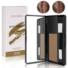 Hair Root Cover Up Powder, Instantly Hairline Powder, Hair Root Touch up Powder with Two-Ended Brush and Mirrored Compact, Waterproof Hairline Powder for Men Women (Light Brown)