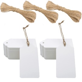 G2PLUS 300 g/m² Kraft Paper Labels Tags 5 cm x 10 cm Gift Tags Tags Labels with String