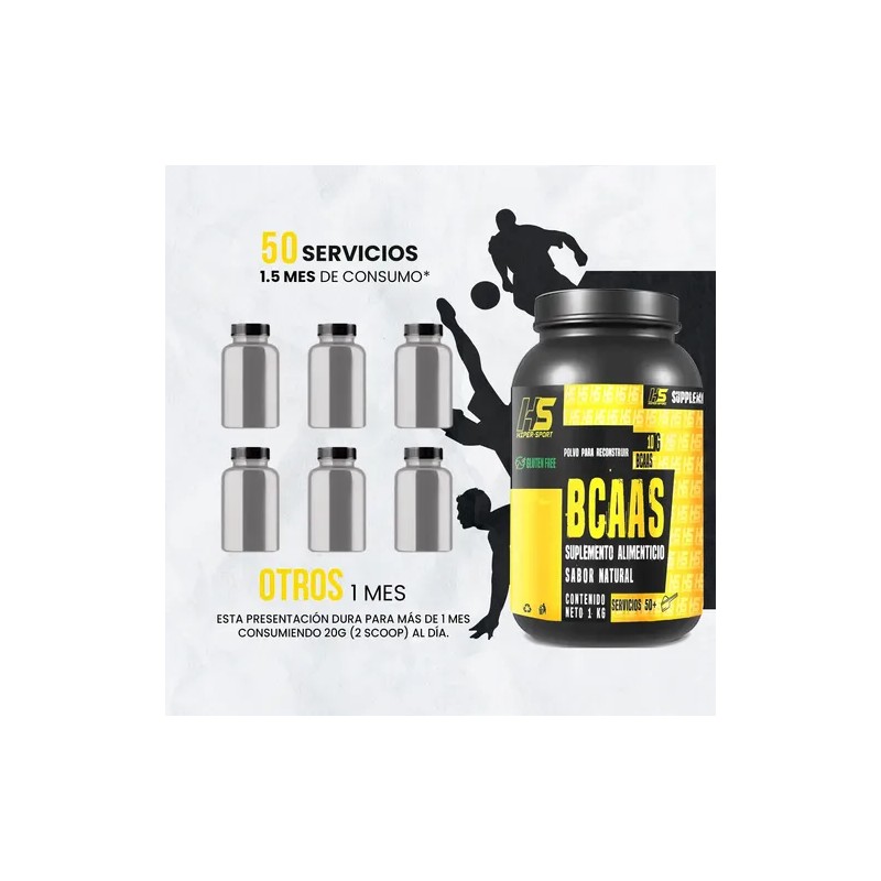 Aminoácidos Bcaas Hiper Sport Hs 1kg Varios Sabores