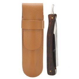 Men Manual Shaving Blade Holder Folding Shaving Knife Rack with PU Leather Storage Bag