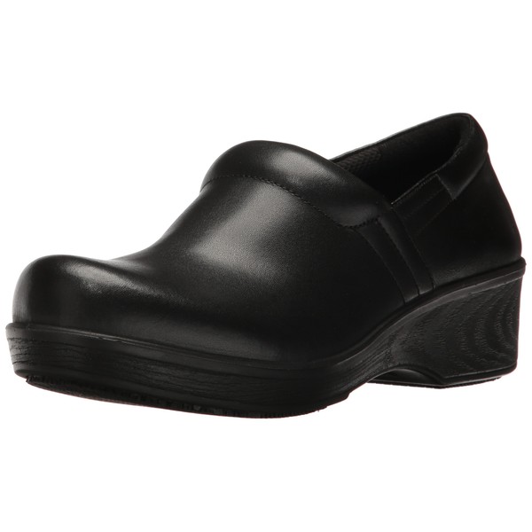 Dr. Scholl's Shoes Women's Dynamo Slip Resistant Work Clog,Black Leather,11