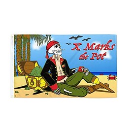 AZ FLAG - Flag Pirate x Marks The Pot - 150 x 90 cm - Pirate Flag 100% Polyester with Brass Eyelets - 110 g