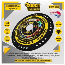 1 x SabreCut VBSC125ME 125mm (5 inch) x 22.23mm Bore Vacuum Brazed Metal Cutting Angle Grinder Circular Saw Diamond Disc Blade