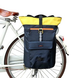 TOURBON Waterproof Nylon Bicycle Single Pannier Laptop Backpack Travel Daypack School Bag Large Blue#2