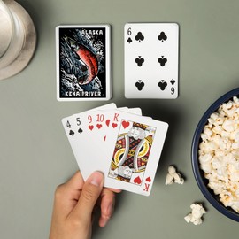 Lantern Press Kenai River, Alaska, Scratchboard Sockeye Salmon (52 Playing Cards, Poker Size Card Deck with Jokers)