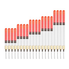 Bojueshaw 20Pcs Fishing Floats Set,Fishing Tackle with Bright Tips,5 Sizes Straight Insert Waggler Floats for Stillwater & Running Waters