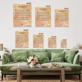 Poster Master Buddha Canvas - Buddha Quote Print - Buddhist Art - Meditation Art - Inspiring Gift for Him, Her, Men, Women - Motivational Decor for Living Room, Bedroom - Available in 8x10 to 30x40