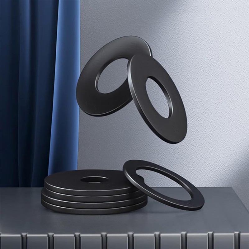 YOYEAH Pack of 25 Washers M6 Black Carbon Steel Washers