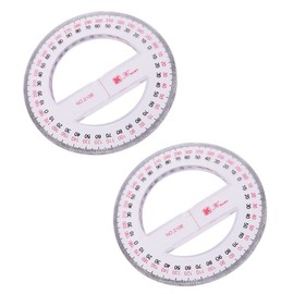 SULIUDAJI 2 Pieces Circle Protractor 360 Degree Protractor Ruler Math Geometry Tools for School Classroom Office Drawing Measuring Instruments