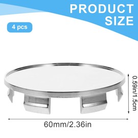 JAZOKA 4Pcs Hub Centre Caps 60mm, Universal Wheel Hub Caps, Stable Car Wheel Center Hub Caps Replacement