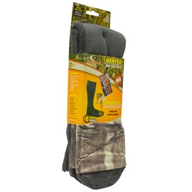 Heat Factory Mid-Calf Socks with Foot Heat Warmer Pockets, Mossy Oak/Olive, Medium/Large