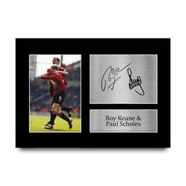 HWC Trading A4 Roy Keane & Paul Scholes Gifts Printed Signed Autograph Picture for Football Fans and Supporters