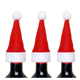 Ankelesz Mini Santa Hatsf or red wine Bottle, Mini DIY Red Christmas Santa Hats for Crafts