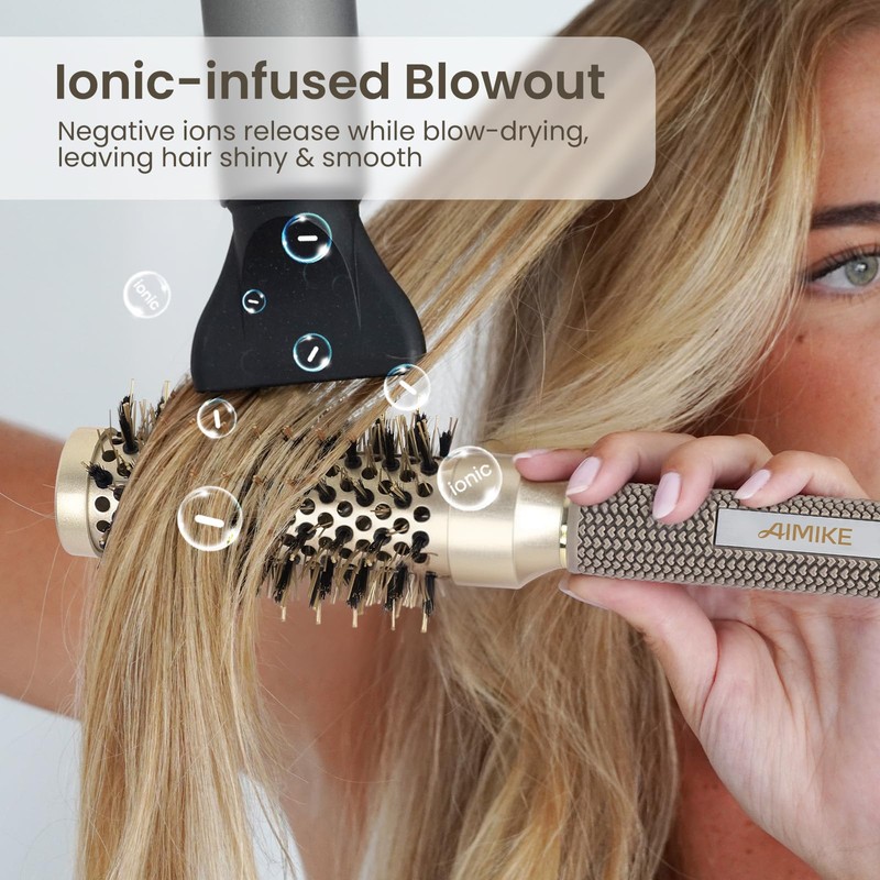 AIMIKE Round Brush for Blow Out, Small Round Hair Brush