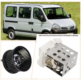 Be In Your Mind 1 Sets Car Blower Fan Resistor with Wiring Harness Plug Replacement Part 27100-00QAB 7701057557 Compatible with Renault Master (Mk2) 2003-2010