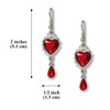 Valentines' Day Red Heart Romance Dangle Earrings Austrian Crystals Thorns