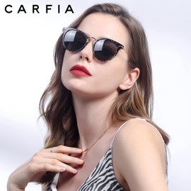 Carfia Fashion Polarized Sunglasses for Women Hand-crafted Acetate Sunnies CA5012 Tortoise