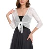 Women Crop Cardigan Sheer Mesh Bolero Shrug for Dress Tie