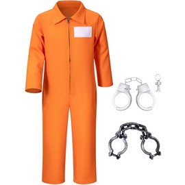 Yoroka Orange Prison Jumpsuit Kids Prison Uniform with Chain Props and Handcuff-130