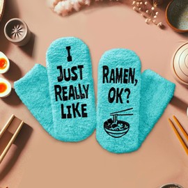 HAPPYPOP Ramen Socks Ramen Gifts Women - Funny Ramen Socks Noodle Pasta Socks, Cupcake Socks