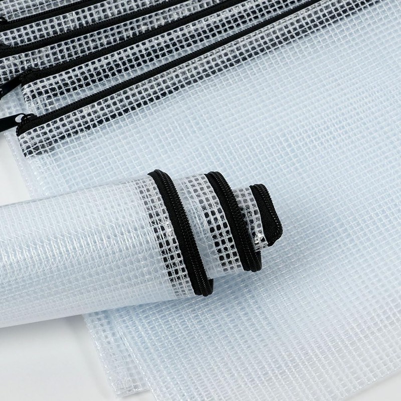 Vicloon Document Bag with Zip A5, 10 Pieces Mesh Plastic