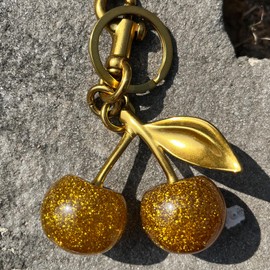 Cherry Bag Charms Keychain Purse Charm, Cute Key Chains Cherry Accessories Gifts for Women Christmas (Yellow)