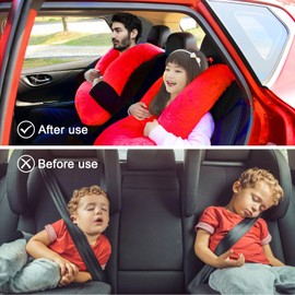 MROUEN Travel Pillow, Travel Pillow for Kids, Sleeper Hold Pillow Travel, Removable U-Shaped Pillow for Adults and Children to Support Head and Body in The Back Seat of Long Car Trips (Red)