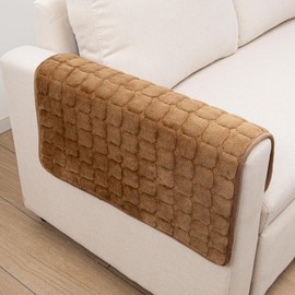 TAOMOCASTL Velvet Couch Cover,Couch Arm Covers Sofa Covers,Backrest Cover,Non-Slip Chair Arm Covers,Arm Rest Cover for Sofa,Armchair Slipcovers Couch Protector (Caramel, 28"x 28")