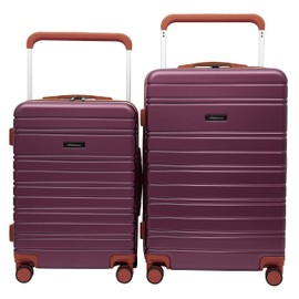 Travelers Club 20" Navigate Luggage, Burgundy, 2PC Set