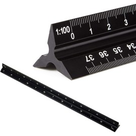Triangular Scale - 30cm Length Aluminium Ideal for Architects, Engineers, Architectural Study - 1:20, 1:25, 1:50, 1:75, 1:100, 1:125
