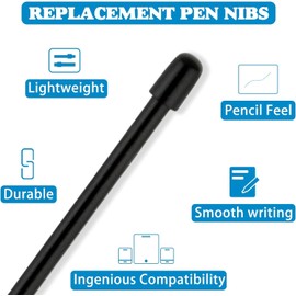 Standard Pen Nibs for WACOM, 10 Pcs Black Replacement Refill Pen Tips for Wacom Intuos Pro,Wacom IMobileStudio Pro,Wacom Cintiq Pro,Wacom Citiq16 (with Removal Ring)