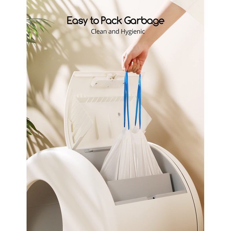 MeoWant Cat Litter Box Liners, Drawstring Receptacles Bags Thickened Waste