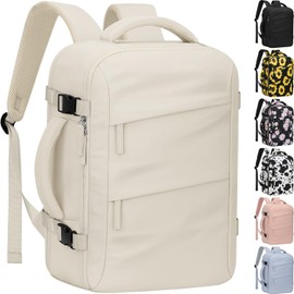 Tenot Large Travel Backpack for Women Personal Item for Airlines17 Inch Laptop Backpack College Business Work Weekender Hiking Travel Essentials Womens Travel Backpack Beige