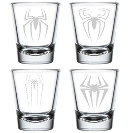 MIP Set of 4 Shot Glasses 1.75oz Shot Glass Gift Spiders Spider Collection