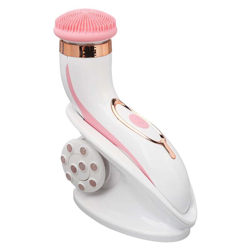 Electronic Facial Brush Reduce Fatigue Silicone Head Jadestone Roller Massaging
