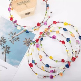 Cosweet 20 Diademas De Coronas De Flores Led, Multicolor Iluminado,
