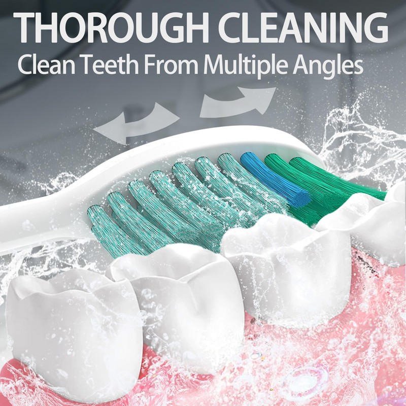 Replacement Heads Compatible with TAO Clean Electric Toothbrush, Green