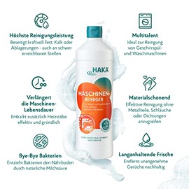 HAKA Maschinenreiniger f√ºr Geschirrsp√ºler, Waschmaschine gegen Kalk, Schmutz, Ger√ºche, 1 l