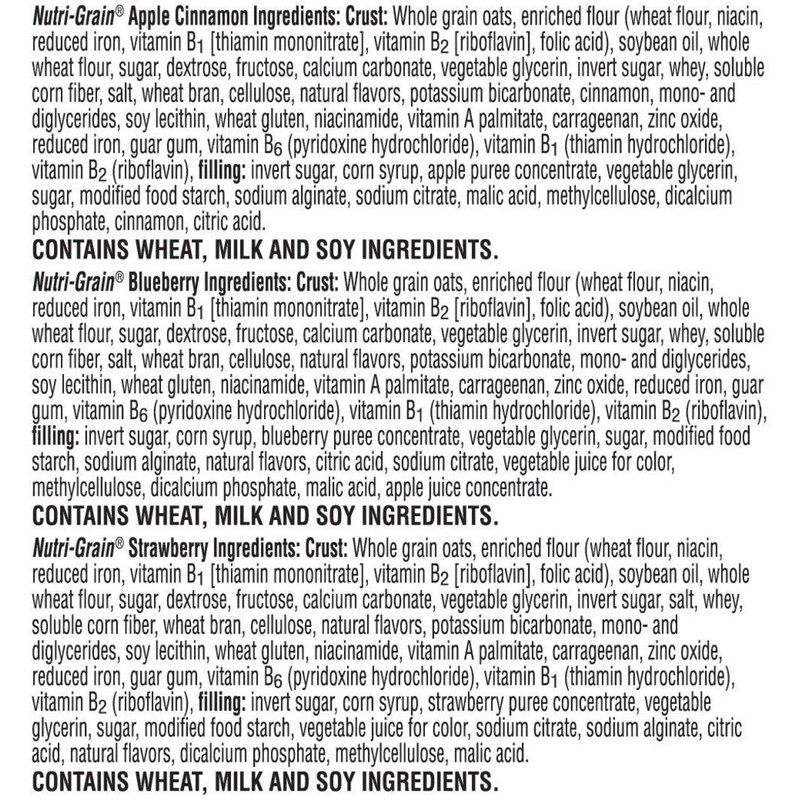 Kellogg's Nutri-Grain Breakfast Bar Variety Pack, 1.3 Ounce, 48 Count