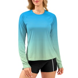 Women's UPF 50+ Sun Shirts Long Sleeve UV Protection Rash Guard Lightweight Quick Dry Workout Hiking Tops for Women